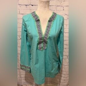 MacBeth collection turquoise tunic top Size Large